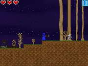 Pixel Staff free online metroidvania game screenshot, 2D knight fighting a monster, pixel art fantasy adventure