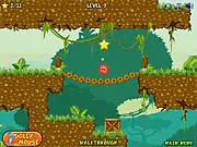 Qubed: New Adventures free online game screenshot, a square character navigating a physics puzzle level with stars and obstacles