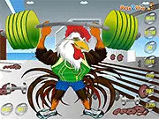 Weight Lifting Rooster dress up free online game, funny animal costume game, play online