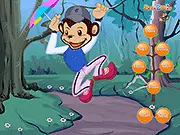 Screenshot of the Zippy Monkey Dress Up game showing a cartoon monkey wearing a funny costume like a pirate hat or superhero cape.