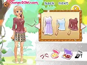 In the Forest 2 free online dress up game screenshot, two girls getting ready for a picnic, flower picking adventure