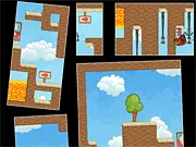 Fractured 3 free online game screenshot, lost boy and girl escaping a broken world, dark puzzle platformer