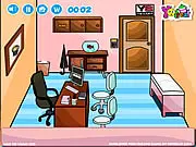 Employee Office Escape free online game screenshot showing a locked office room with scattered objects and puzzles to solve on PlayArcadeHub.