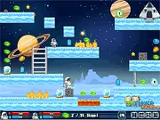 Interplanetary 3 game screenshot showing space adventurers on an ice planet