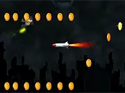 Screenshot of Chubby Marvels online game showing a cute superhero character flying using a cartoon cloud of gas