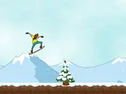Screenshot of Endless Skiing online game on a snowy mountain slope with trees