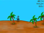 Shopping Cart Hero 2 game screenshot showing a stick figure launching a shopping cart off a jump