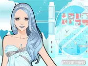 The Ice Queen Make Up game screenshot showing the Queen with glamorous makeup and a crystal crown. Play the free online Ice Queen game.