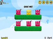 Blockoomz 2015 free online physics puzzle game showing a block structure with good shapes and an explosion effect