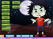 Free online Zombie Dress Up game featuring a character named Zayn in spooky Halloween clothes