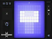 Screenshot of Invert Selection online game showing a minimalist grid puzzle with highlighted and inverted tiles