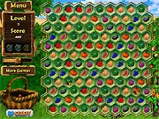 Play Hungry Worms free online hexagonal match-3 puzzle game