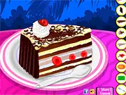 Screenshot from Chocolate Cherry Decoration game showing a beautifully plated dessert covered in chocolate syrup and topped with fresh red cherries.