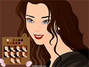 Portrait Maker game screenshot, creating a custom female character with various options for eyes, hair, and facial features, free online design game