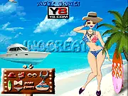 Beach Bikini Dress Up free online fashion game, styling a girl for summer