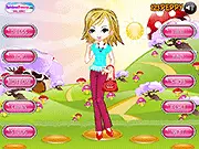 Raquel Dress Up free online fantasy fashion game, stylish girl in Mushroom Dreamland, play free dress up game