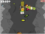 Adventure Time Crazy Halloween free game, Finn and Jake collecting candy and pumpkins, online arcade game