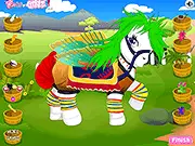 Play Cute Pony Dress Up free online, styling and designing outfits for an adorable virtual pony.