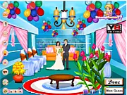 Under Water Prom Party dress up game screenshot on PlayArcadeHub showing three mermaid princesses in colorful tails and bras.