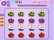 Halloween Cupcake Challenge free game screenshot, festive cupcakes for Halloween night, online game for kids