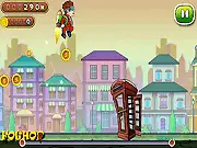 Play Jetpack Jackride free online running game screenshot, Jack flying with a jetpack over obstacles