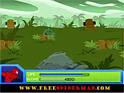 Spider-Man Rescue Girl Friend game screenshot - Spider-Man shooting web at Catwoman