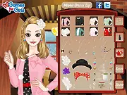 Winter Tea Makeup makeover game screenshot showing the character Madison applying eyeshadow and choosing a cozy winter outfit