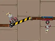 Go Robots! free online puzzle game screenshot showing small robots navigating a mechanical level