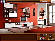 Trapped Kid Escape Game screen showing a living room environment, play free online puzzle