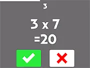 Crazy Math game screen showing a math equation with multiple answer options, challenging players to solve the four operations fast in this free online speed game