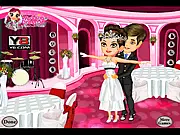 Screenshot of Dancing Wedding Couples Dress Up, showing a bride and groom in formal wear ready to be styled for their first dance