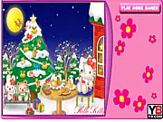 Screenshot of the free online puzzle game Hello Kitty Jigsaw Puzzle showing a fragmented image of Hello Kitty that players must solve.
