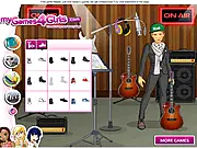 Niall Horan: Studio Dress Up online game image showing the singer standing in a recording studio, wearing a stylish outfit chosen by the player