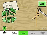 Screenshot of the funny cooking simulation game How To Cook Everything set in Big Bertha's Diner, showing bizarre ingredients being prepared.