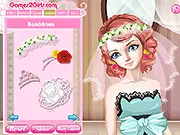 Wondering Bride Dress Up game screen showing the bride in a detailed wedding dress, ready to walk down the aisle