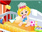Baby Princess Royal Care free online game, a cute baby princess smiling in a crib