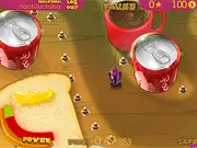 Micro V8 Racing Online free game image featuring a miniature V8 race car speeding on an asphalt track on PlayArcadeHub