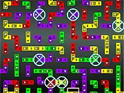Switch The Magnets game screenshot showing different colored magnetic blocks with North and South poles being matched on a grid