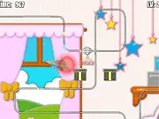 Little Skywire online arcade game screenshot, character sliding along a wire, dodging moving obstacles