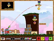 UFO Mischief free online physics game puzzle cannon donut dollar alien