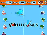 Play Blue Boy Shooting Challenge free online target game, featuring a cursor aiming at floating blue water boy targets on the screen.