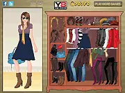 Dress Up for Winter free online game screenshot showing a mother and daughter in stylish winter clothes