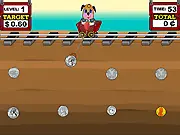 MathPup Coin Miner game screenshot showing the dog MathPup digging for coins to reach a target amount in a free online counting and math game