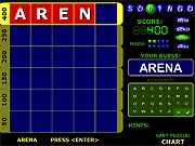 The Solingo word game interface showing a prompt for a word starting with specific letters, set against a simple, clean background