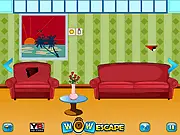 Wow Logic Room Escape free online game screen showing a locked room with puzzles and objects