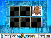 Celebrity Pair Memory Online free game showing music stars and memory blocks