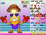 Funny Fruit Man Dress Up game screenshot, man dressed as a funny pineapple boxing character, free online silly styling game