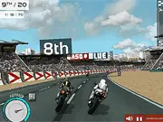 Super Bikes Track Stars online game screenshot, motorcycle racing with turbo boost, free super bike track game playarcadehub, competitive arcade racing