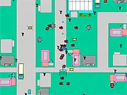 Screenshot of Mass Destruction online tank game blowing up a building in a cityscape
