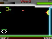Neonium free online turret defense game shooting incoming waves of enemies with upgrades